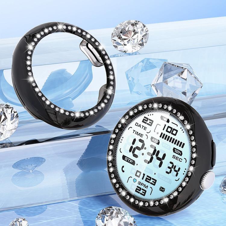 For Google Pixel Watch4 45mm Single Row Diamond Hollow PC Watch Protective Cover(Gun Metal) - free shipping - PMC TechLife - Order now!