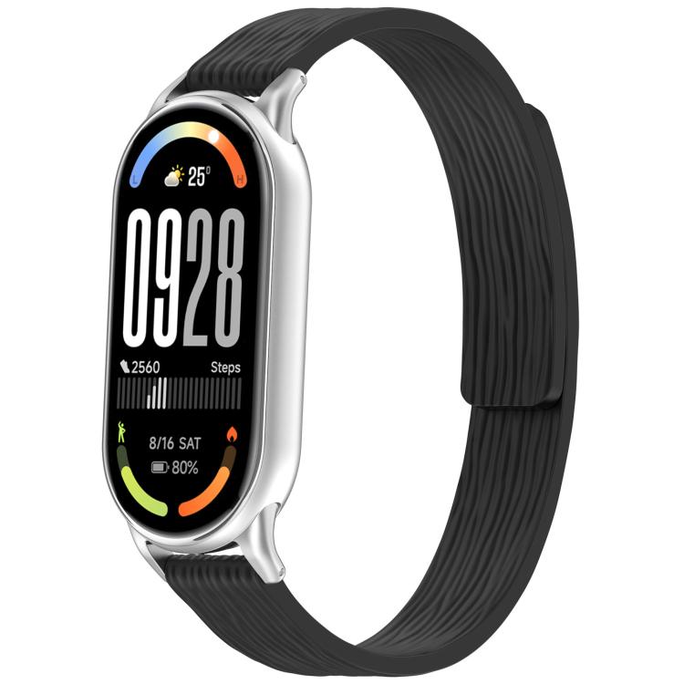 12mm Striped Soft Magnetic Silicone Watch Band(Black) - free shipping - PMC TechLife - Order now!