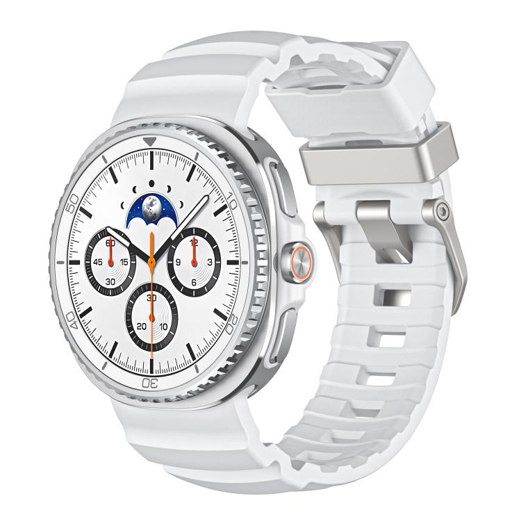 For Samsung Galaxy Watch8 / Watch8 Classic Silver Buckle Silicone Watch Band(White) - free shipping - PMC TechLife - Order now!