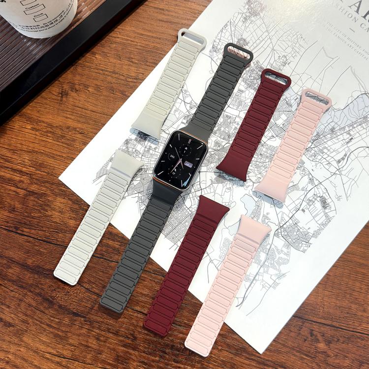 For Xiaomi Smart Band 9 Pro / Redmi Watch 5 Tri-Beads Magnetic Silicone Watch Band(Wine Red Black) - free shipping - PMC TechLife - Order now!