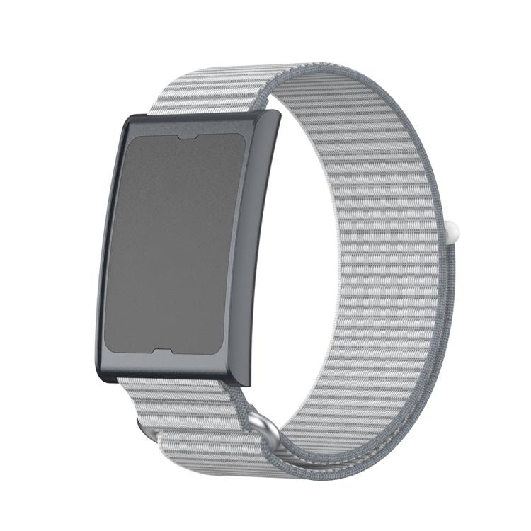 For Amazfit Helio Strap Metal Ring Two Sections Nylon Hook and Loop Fastener Watch Band(Dome Gray) - free shipping - PMC TechLife - Order now!