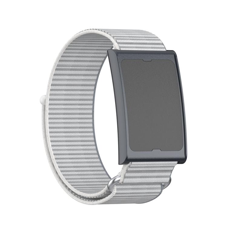 For Amazfit Helio Strap Metal Ring Two Sections Nylon Hook and Loop Fastener Watch Band(Dome Gray) - free shipping - PMC TechLife - Order now!