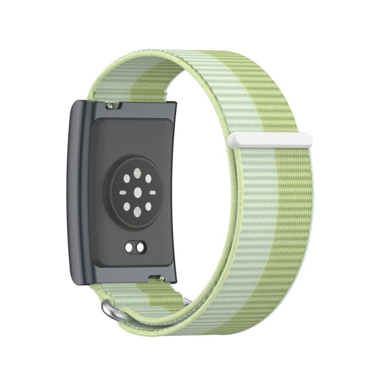 For Amazfit Helio Strap Metal Ring Two Sections Nylon Hook and Loop Fastener Watch Band(Mint Green) - free shipping - PMC TechLife - Order now!