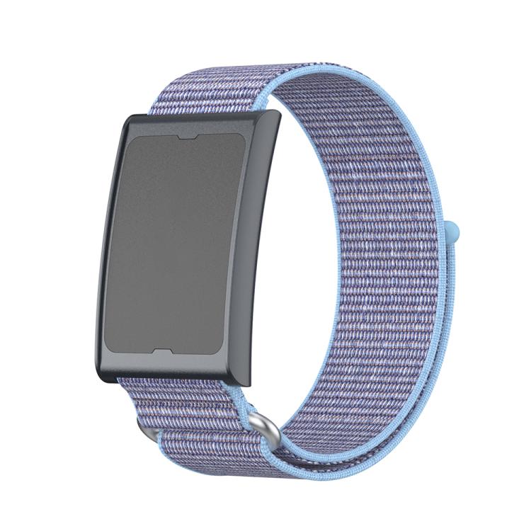 For Amazfit Helio Strap Metal Ring Two Sections Nylon Hook and Loop Fastener Watch Band(Azure Blue) - free shipping - PMC TechLife - Order now!