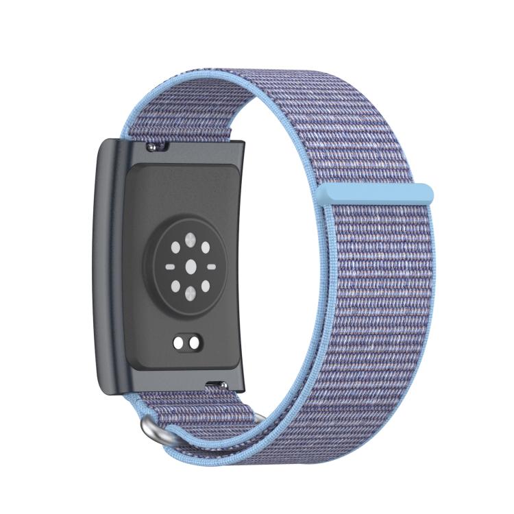 For Amazfit Helio Strap Metal Ring Two Sections Nylon Hook and Loop Fastener Watch Band(Azure Blue) - free shipping - PMC TechLife - Order now!