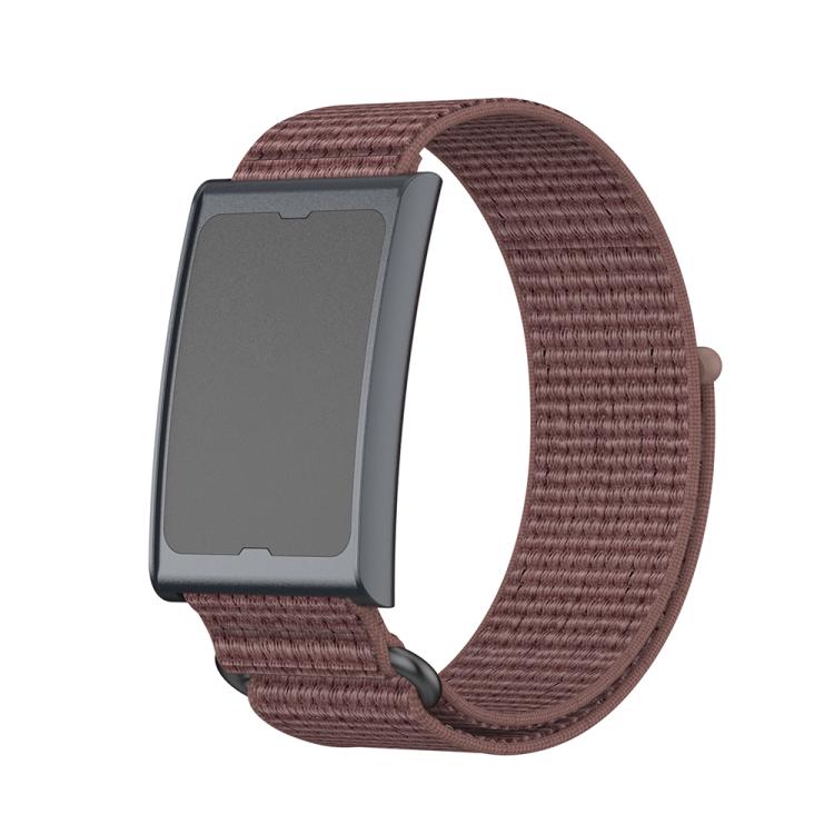 For Amazfit Helio Strap Metal Ring Two Sections Nylon Hook and Loop Fastener Watch Band(Smokey Purple) - free shipping - PMC TechLife - Order now!