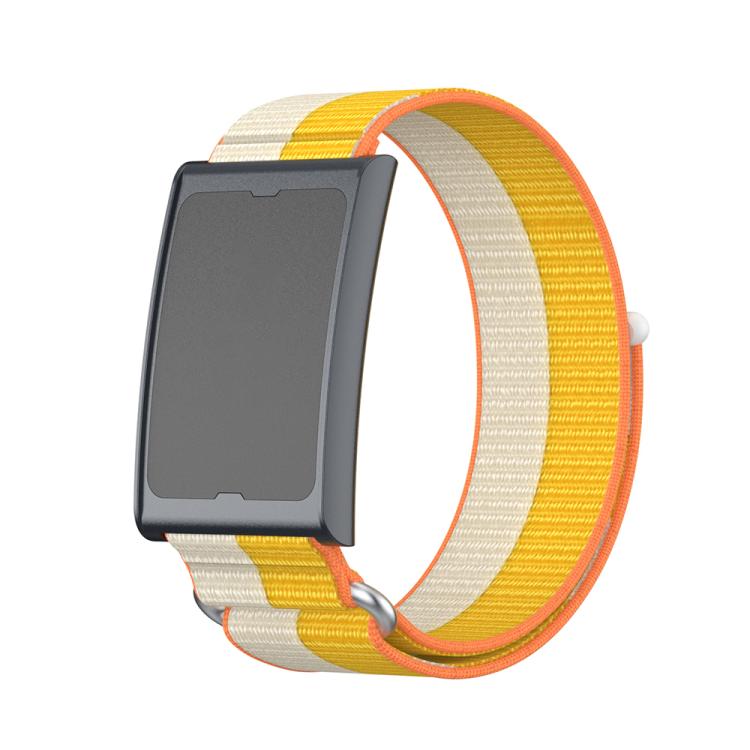 For Amazfit Helio Strap Metal Ring Two Sections Nylon Hook and Loop Fastener Watch Band(Kibu White) - free shipping - PMC TechLife - Order now!