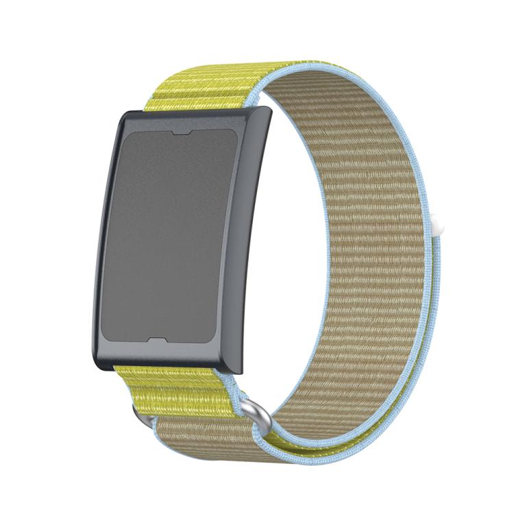 For Amazfit Helio Strap Metal Ring Two Sections Nylon Hook and Loop Fastener Watch Band(Camel) - free shipping - PMC TechLife - Order now!