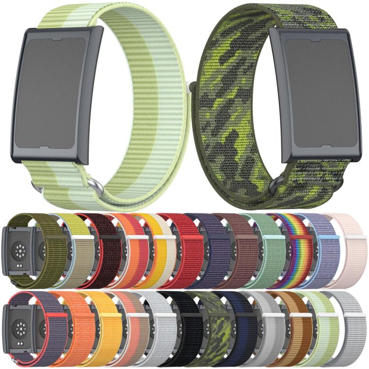 For Amazfit Helio Strap Metal Ring Two Sections Nylon Hook and Loop Fastener Watch Band(Pearl Pink) - free shipping - PMC TechLife - Order now!