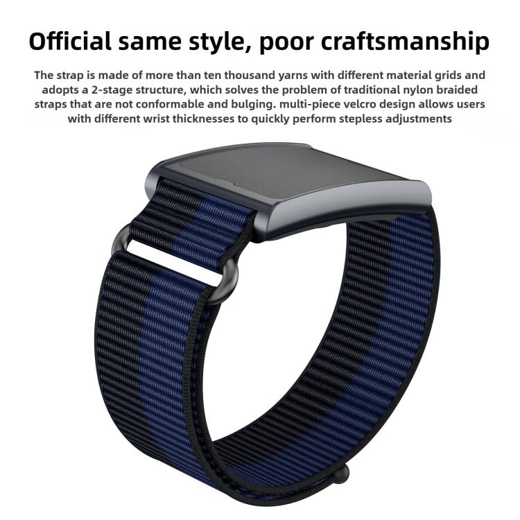 For Amazfit Helio Strap Metal Ring Two Sections Nylon Hook and Loop Fastener Watch Band(Red) - free shipping - PMC TechLife - Order now!