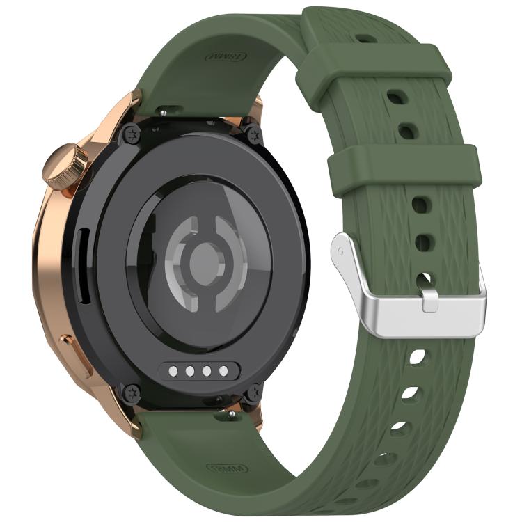 For OnePlus Watch 3 43mm Rhombic Texture Groove Silicone Watch Band(Dark Green) - free shipping - PMC TechLife - Order now!