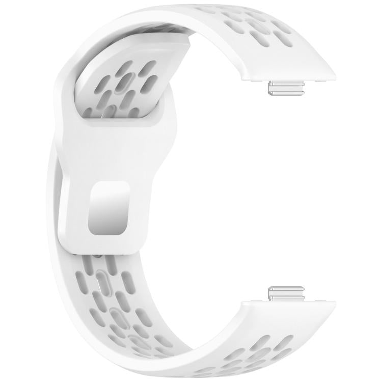 For Huawei Watch Fit4 / Fit4 Pro / Fit3 Mesh Silver Reverse Steel Buckle Silicone Watch Band(White) - free shipping - PMC TechLife - Order now!