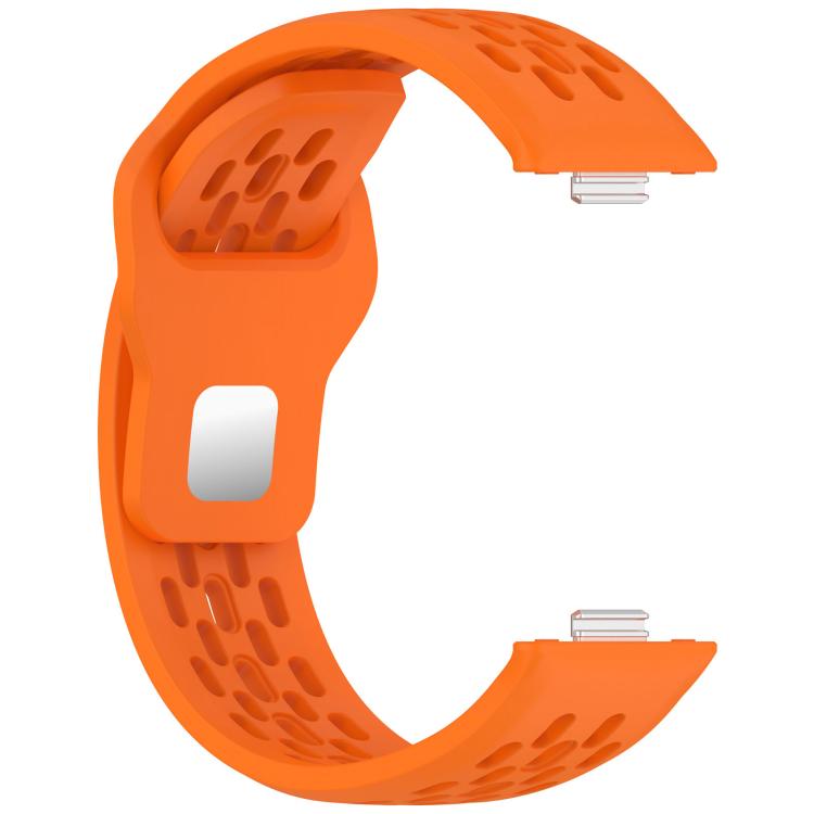 For Huawei Watch Fit4 / Fit4 Pro / Fit3 Mesh Silver Reverse Steel Buckle Silicone Watch Band(Orange) - free shipping - PMC TechLife - Order now!