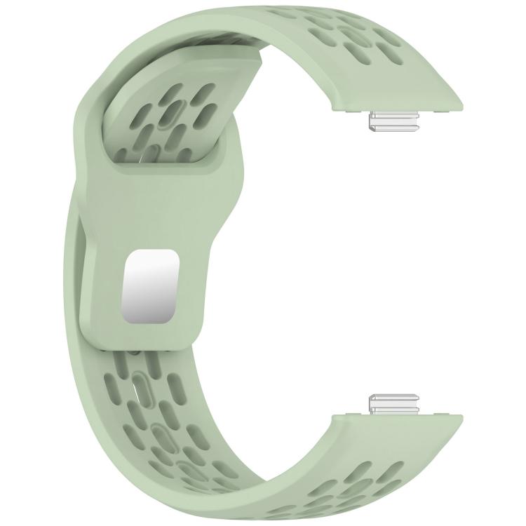 For Huawei Watch Fit4 / Fit4 Pro / Fit3 Mesh Silver Reverse Steel Buckle Silicone Watch Band(Green) - free shipping - PMC TechLife - Order now!
