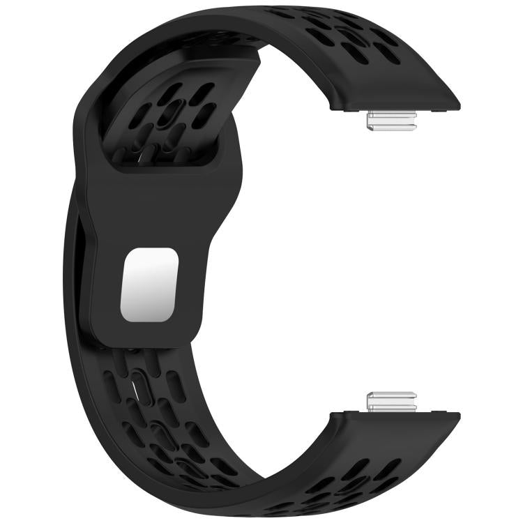 For Huawei Watch Fit4 / Fit4 Pro / Fit3 Mesh Silver Reverse Steel Buckle Silicone Watch Band(Black) - free shipping - PMC TechLife - Order now!