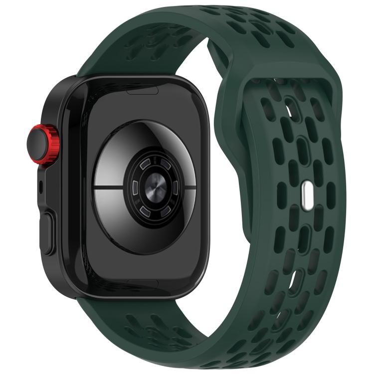 For Huawei Watch Fit4 / Fit4 Pro / Fit3 Mesh Silver Reverse Steel Buckle Silicone Watch Band(Dark Green) - free shipping - PMC TechLife - Order now!