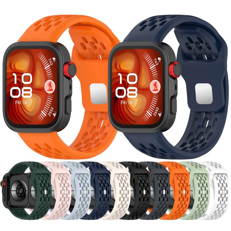 For Huawei Watch Fit4 / Fit4 Pro / Fit3 Mesh Silver Reverse Steel Buckle Silicone Watch Band(Green) - free shipping - PMC TechLife - Order now!