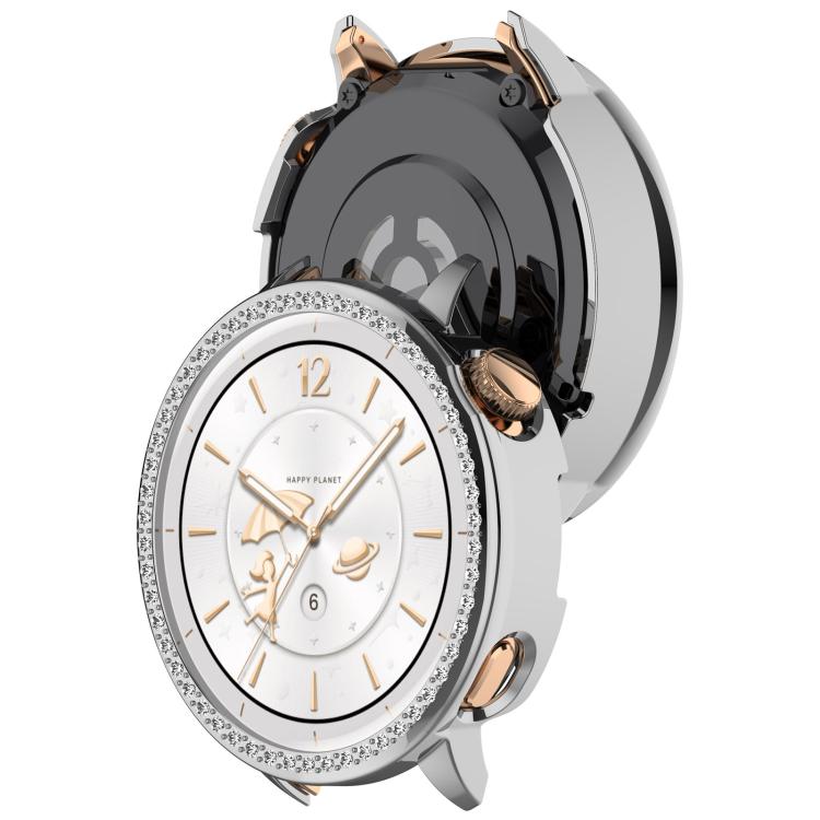 For OnePlus Watch 3 43mm Single Row Diamond Half Coverage Hollow PC Watch Protective Cover(Silver) - free shipping - PMC TechLife - Order now!