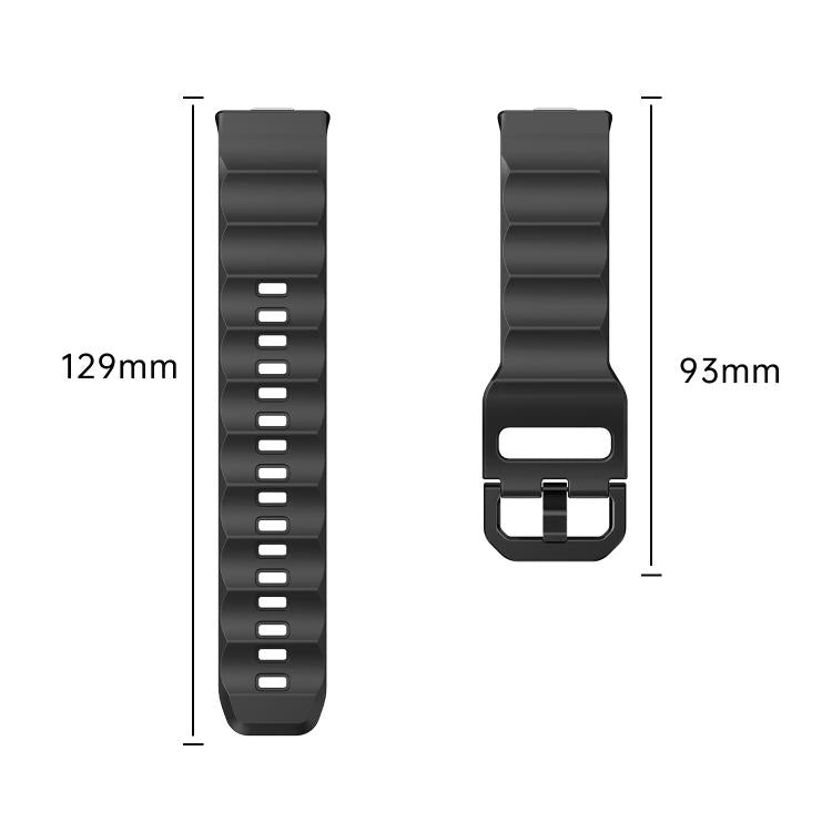 For Huawei Watch Fit3 / Fit4 / Fit4 Pro Wave Black Buckle Silicone Watch Band(Blue) - free shipping - PMC TechLife - Order now!