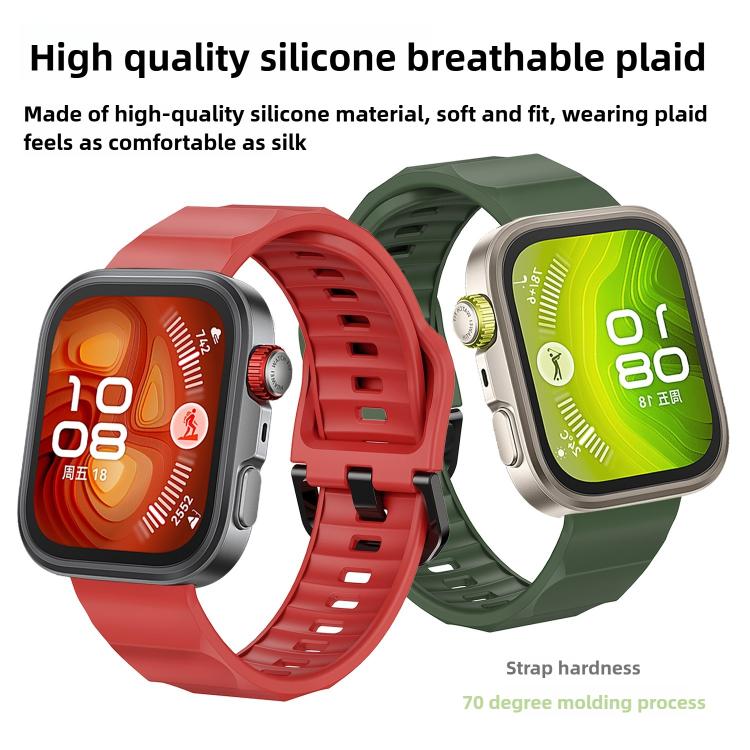 For Huawei Watch Fit3 / Fit4 / Fit4 Pro Wave Black Buckle Silicone Watch Band(Blue) - free shipping - PMC TechLife - Order now!