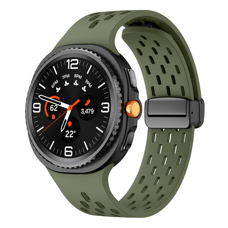 For Samsung Galaxy Watch8 / Watch8 Classic Mesh Magnetic Silicone Watch Band(Field Green) - free shipping - PMC TechLife - Order now!
