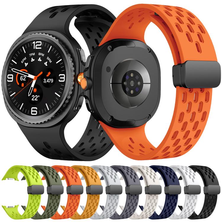 For Samsung Galaxy Watch8 / Watch8 Classic Mesh Magnetic Silicone Watch Band(Orange) - free shipping - PMC TechLife - Order now!