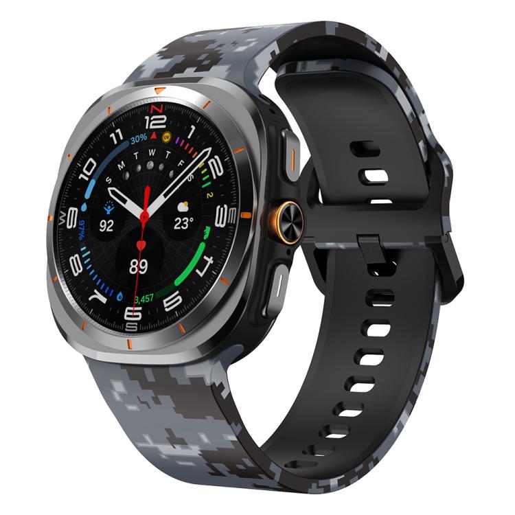For Samsung Galaxy Watch Ultra 47mm / Ultra 2025 Printed Silicone Watch Band(Digital Camouflage) - free shipping - PMC TechLife - Order now!