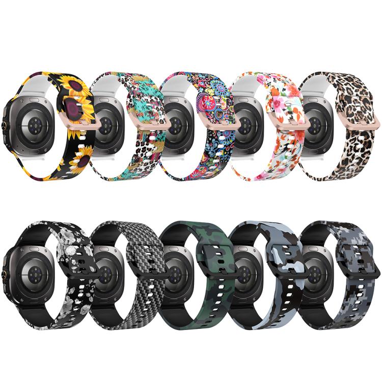 For Samsung Galaxy Watch Ultra 47mm / Ultra 2025 Printed Silicone Watch Band(Army Green Camouflage) - free shipping - PMC TechLife - Order now!