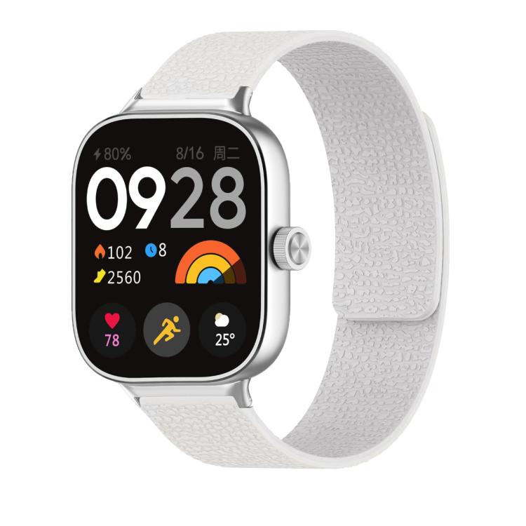 For Xiaomi Smart Band 9 Pro / Redmi Watch 5 Lychee Texture Soft Magnetic Silicone Watch Band(White) - free shipping - PMC TechLife - Order now!