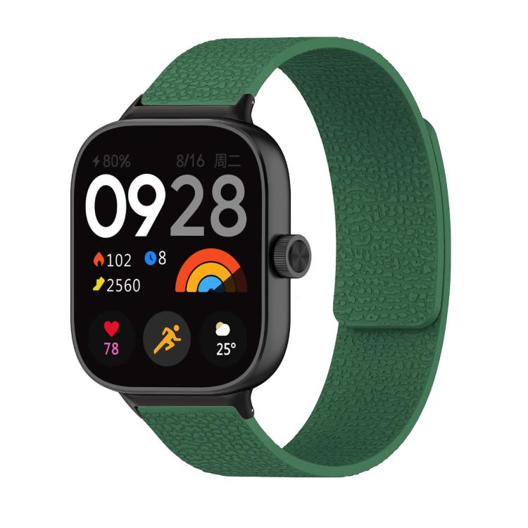 For Xiaomi Smart Band 9 Pro / Redmi Watch 5 Lychee Texture Soft Magnetic Silicone Watch Band(Green) - free shipping - PMC TechLife - Order now!