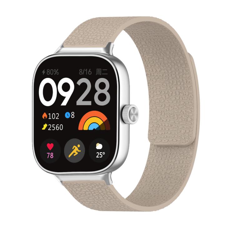 For Xiaomi Smart Band 9 Pro / Redmi Watch 5 Lychee Texture Soft Magnetic Silicone Watch Band(Stone Color) - free shipping - PMC TechLife - Order now!