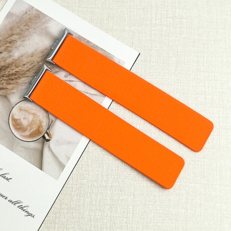 For Xiaomi Smart Band 9 Pro / Redmi Watch 5 Lychee Texture Soft Magnetic Silicone Watch Band(Orange) - free shipping - PMC TechLife - Order now!