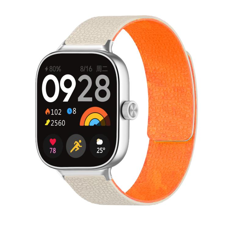 For Xiaomi Smart Band 9 Pro / Redmi Watch 5 Lychee Texture Soft Magnetic Silicone Watch Band(Starlight Orange) - free shipping - PMC TechLife - Order now!