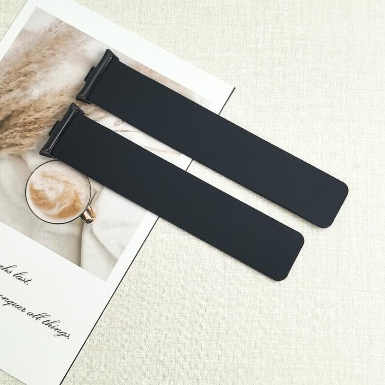 For Xiaomi Smart Band 9 Pro / Redmi Watch 5 Lychee Texture Soft Magnetic Silicone Watch Band(Black Red) - free shipping - PMC TechLife - Order now!