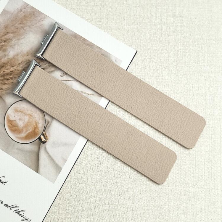 For Xiaomi Smart Band 9 Pro / Redmi Watch 5 Lychee Texture Soft Magnetic Silicone Watch Band(Milk Tea White) - free shipping - PMC TechLife - Order now!