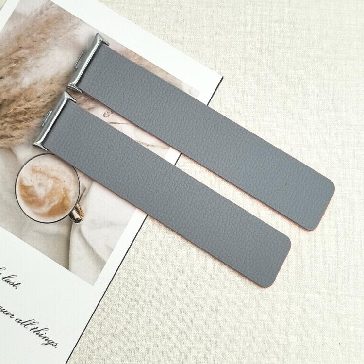 For Xiaomi Smart Band 9 Pro / Redmi Watch 5 Lychee Texture Soft Magnetic Silicone Watch Band(Gray Orange) - free shipping - PMC TechLife - Order now!