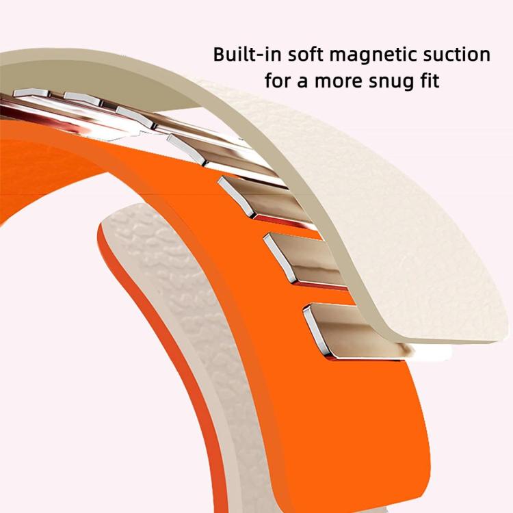 For Xiaomi Smart Band 9 Pro / Redmi Watch 5 Lychee Texture Soft Magnetic Silicone Watch Band(White Blue) - free shipping - PMC TechLife - Order now!