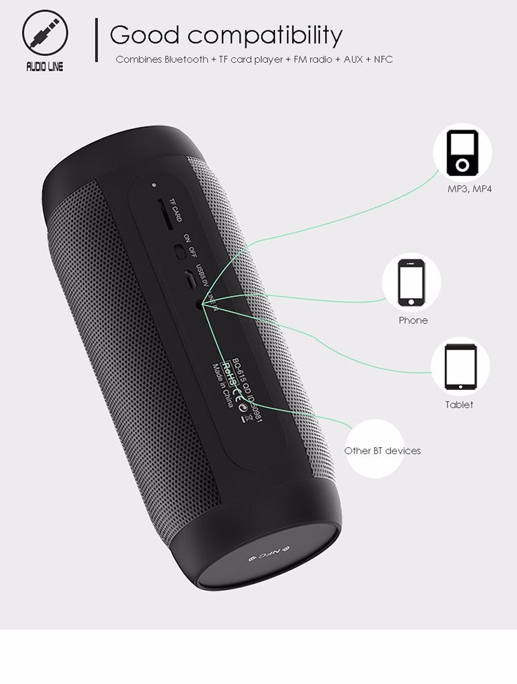 AEC BQ615 PRO Colorful LED Wireless HiFi Stereo Speaker, Combines Bluetooth + TF card player + FM radio + AUX + NFC - free shipping - PMC Jewellery - Order now!