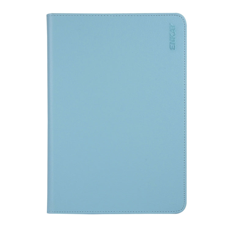 ENKAY 360 Degree Rotation Lichi Texture Leather Case with Holder for HUAWEI MediaPad M6 10.8 2019(Light Blue) - free shipping - PMc TechLife - Order now!