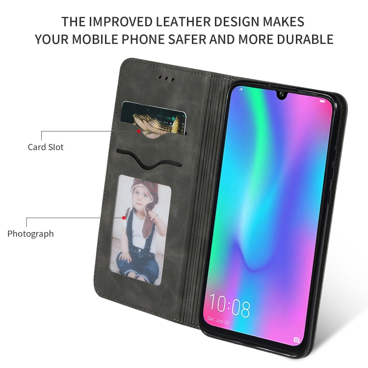 Retro Skin Feel Business Magnetic Horizontal Flip Leather Case for Huawei Honor 10 Lite / Honor 20 Lite / Honor 10i / Honor 20i(Dark Gray) - Honor Cases by PMC TechLife | Online Shopping South Africa | PMC TechLife | Buy Now Pay Later Mobicred