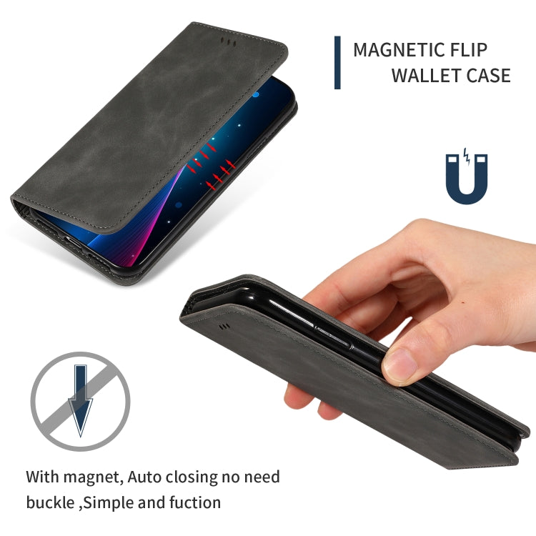 Retro Skin Feel Business Magnetic Horizontal Flip Leather Case for Huawei Honor 10 Lite / Honor 20 Lite / Honor 10i / Honor 20i(Dark Gray) - Honor Cases by PMC TechLife | Online Shopping South Africa | PMC TechLife | Buy Now Pay Later Mobicred