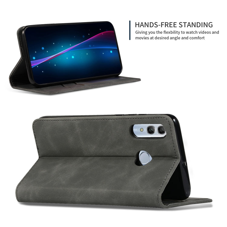 Retro Skin Feel Business Magnetic Horizontal Flip Leather Case for Huawei Honor 10 Lite / Honor 20 Lite / Honor 10i / Honor 20i(Dark Gray) - Honor Cases by PMC TechLife | Online Shopping South Africa | PMC TechLife | Buy Now Pay Later Mobicred