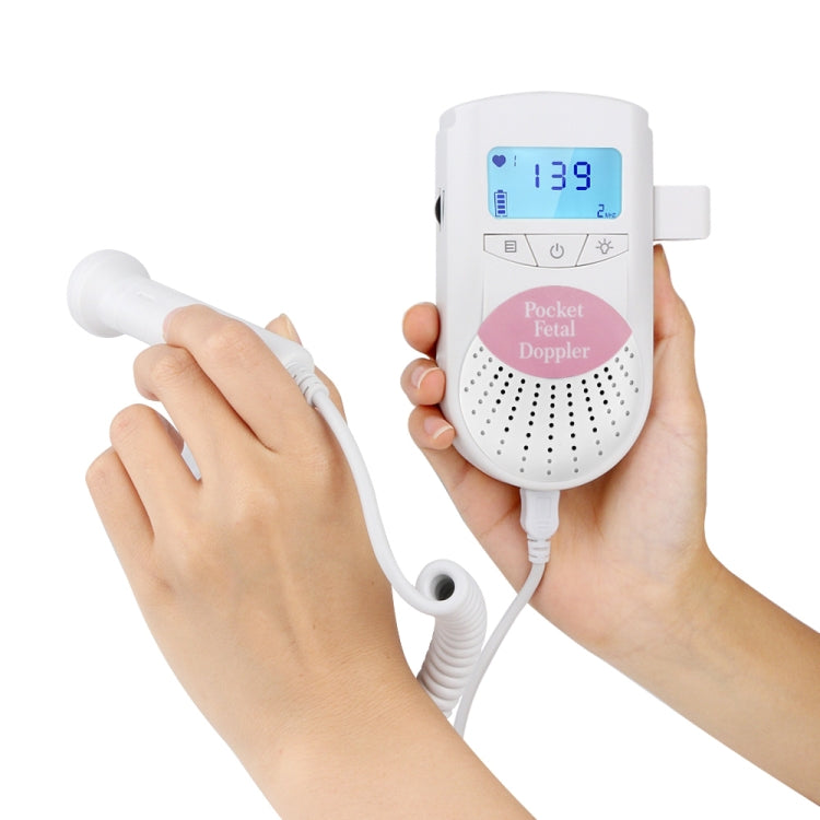 FD-100 Digital Fetal Doppler Ultrasound Sound Baby Heartbeat Detector Monitor LED Digital Prenatal Pocket Fetal Doppler Stethoscope (Pink) - free shipping - PMC TechLife - Order now!