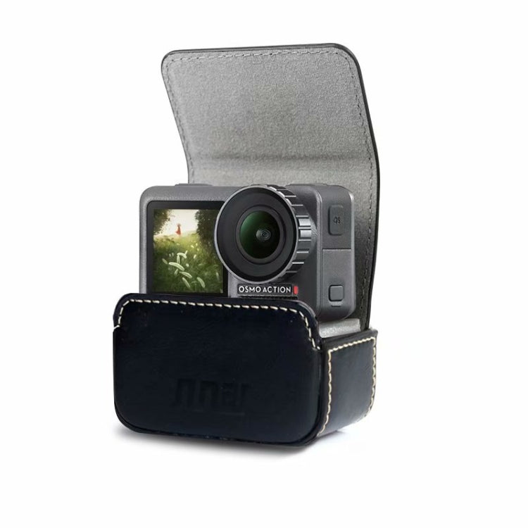 Waterproof Mini Leather Case Storage Carrying Box for DJI OSMO Action / GoPro / SJCAM / Xiaomi Mi Jia(Black) - Case & Bags by PMC TechLife | Online Shopping South Africa | PMC TechLife | Buy Now Pay Later Mobicred