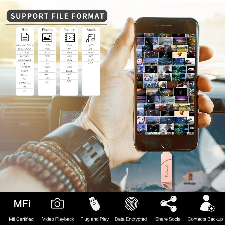 Richwell DXZ65 USB Flash Disk 32G 3 in 1 Micro USB + 8 Pin + USB 3.0 Compatible IPhone & IOS(Silver) - free shipping - PMC Jewellery - Order now!