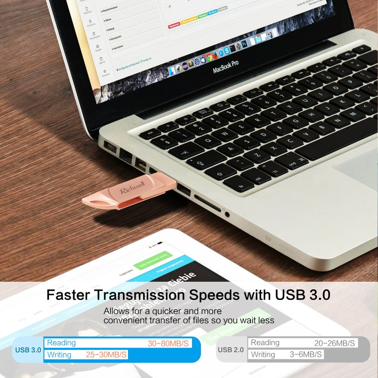 Richwell DXZ65 USB Flash Disk 32G 3 in 1 Micro USB + 8 Pin + USB 3.0 Compatible IPhone & IOS(Silver) - free shipping - PMC Jewellery - Order now!