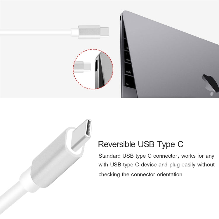 USB Type C to VGA 3-in-1 Hub Adapter supports USB Type C tablets and laptops for Macbook Pro / Google ChromeBook(Silver) - Cable & Adapters by PMC TechLife | Online Shopping South Africa | PMC TechLife