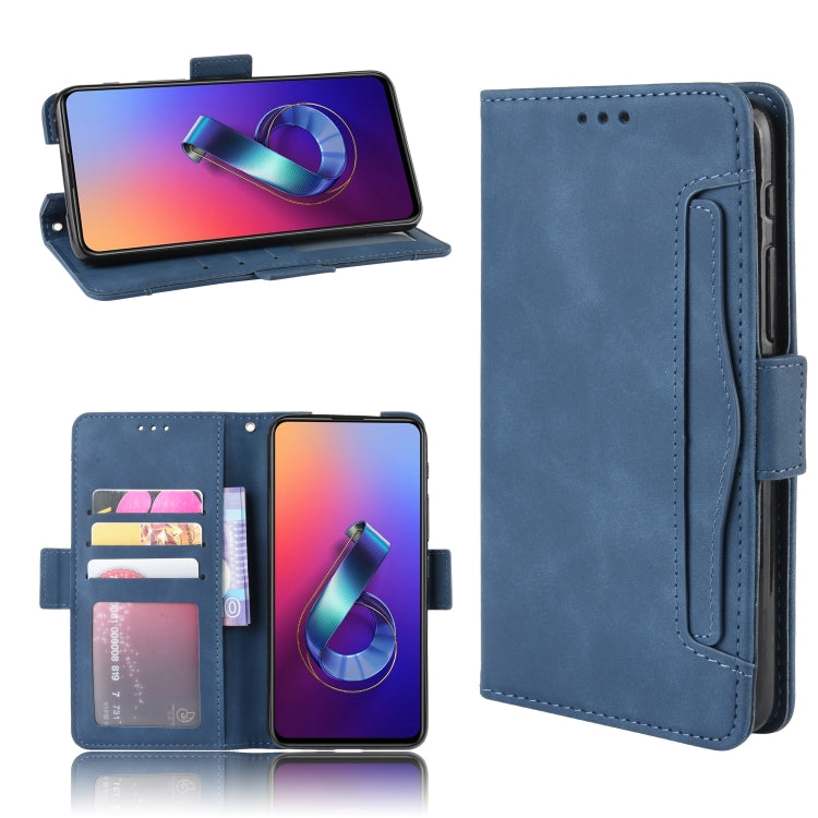 Wallet Style Skin Feel Calf Pattern Leather Case For Asus Zenfone 6 ZS630KL,with Separate Card Slot(Blue) - ASUS Cases by PMC TechLife | Online Shopping South Africa | PMC TechLife