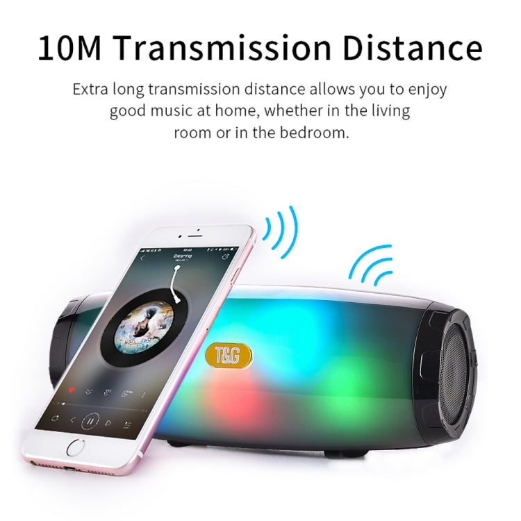 T&G TG165 5W*2 Portable Wireless Speaker Speaker With Dancing LED Flashing Light Mp3 AUX USB FM Radio Stereo Subwoofer(Black) - free shipping - PMC Jewellery - Order now!