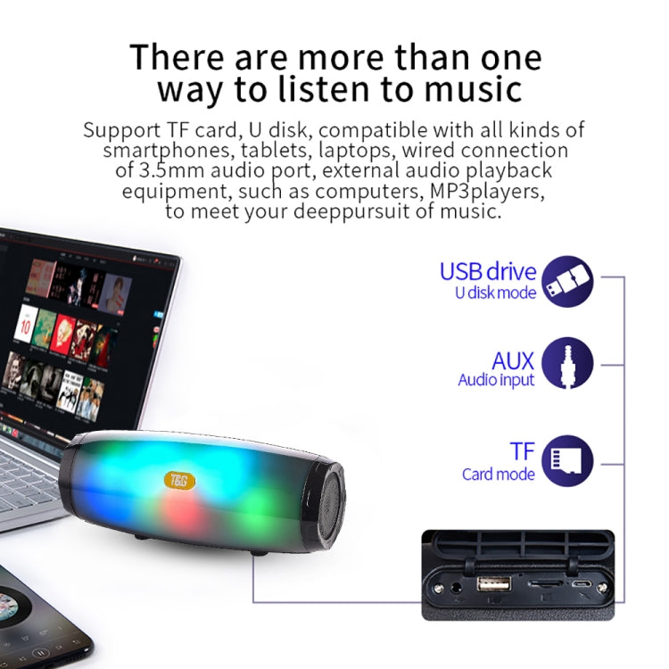 T&G TG165 5W*2 Portable Wireless Speaker Speaker With Dancing LED Flashing Light Mp3 AUX USB FM Radio Stereo Subwoofer(Grey) - free shipping - PMC Jewellery - Order now!